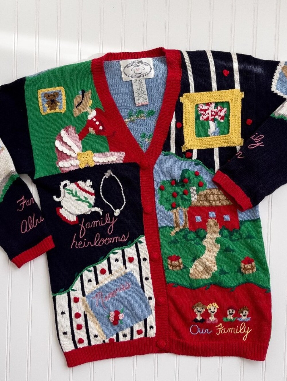 The Eagles Eye | Novelty Family Heirlooms 3D Embroidery Knit Cardigan Sweater